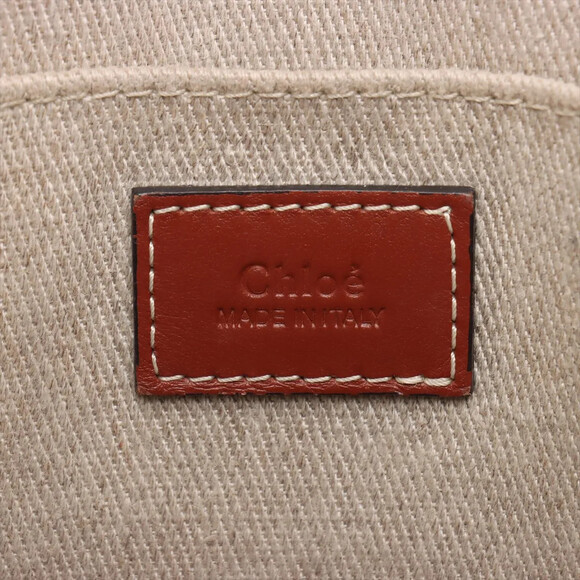 Chloe Woody Large Canvas X Leather Tote #238575C47B - Picture 9 of 12